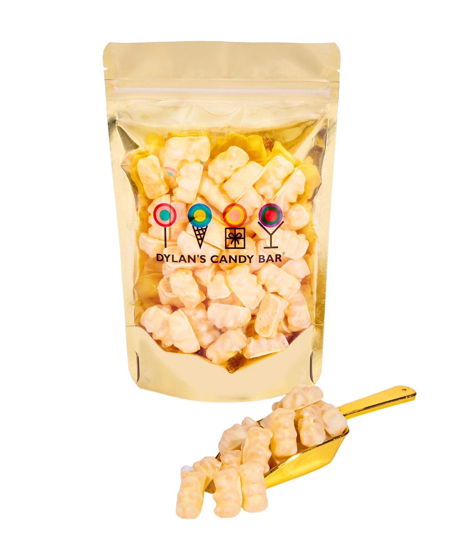 White Chocolate-Covered Fruity Gummy Bears Bulk Bag