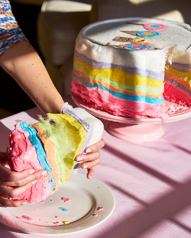 Large Rainbow Cotton Candy Cake